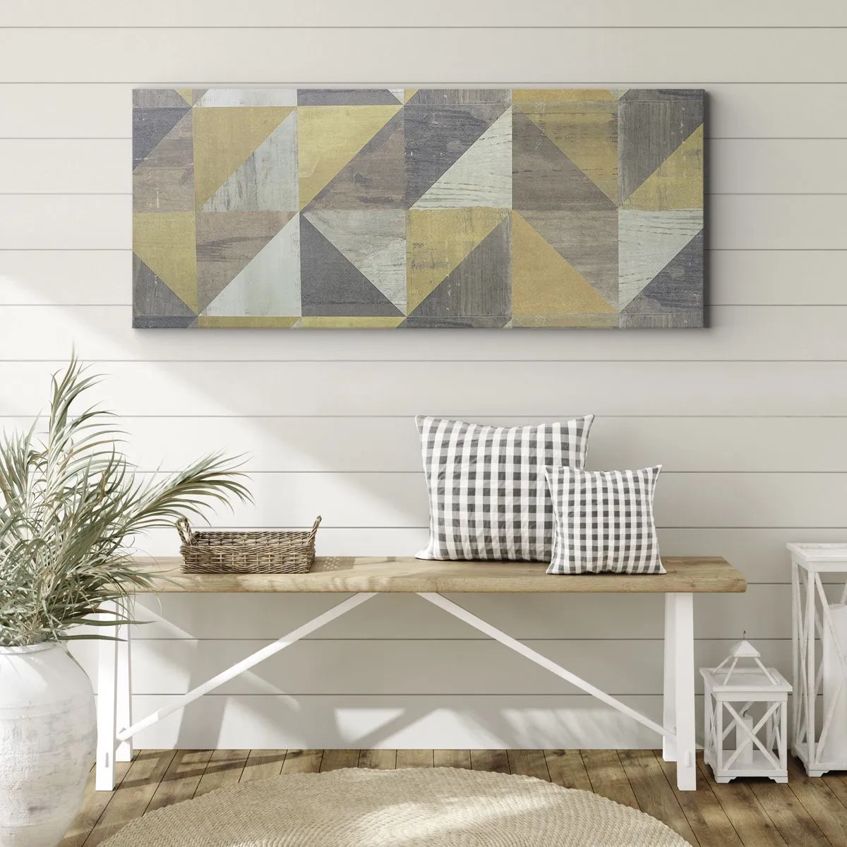 Canvastavla - Bild på duk - Under triangelns vinkel - 100x40 cm