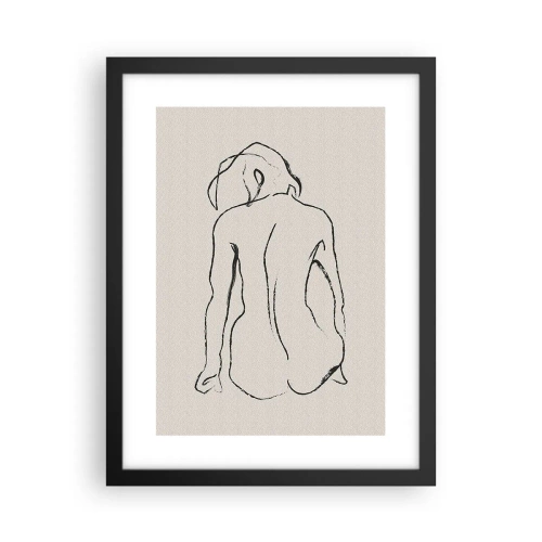 Affisch i svart ram - Naken flicka - 30x40 cm