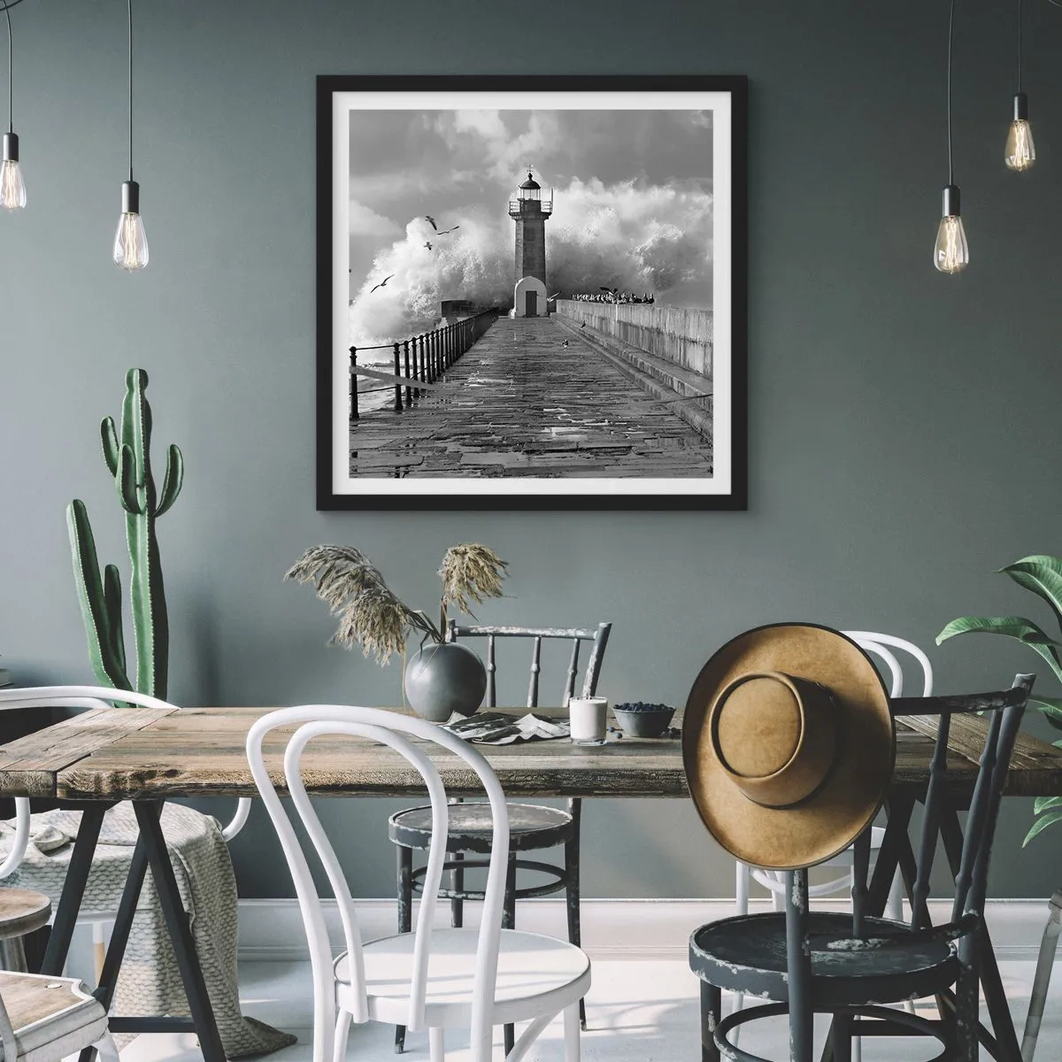 Affisch i svart ram - Orädd - 60x60 cm