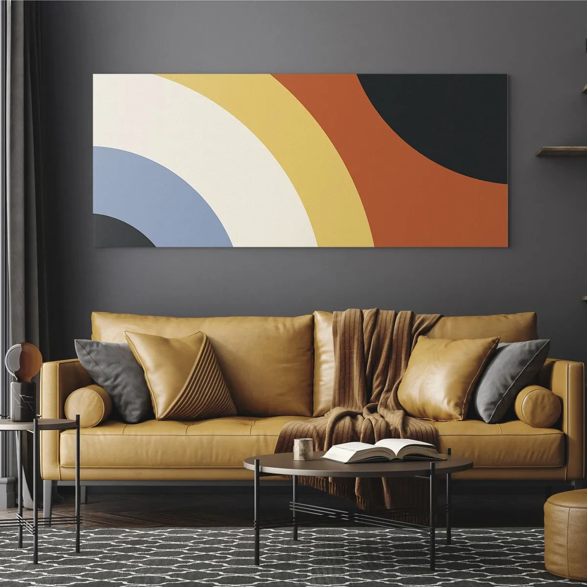 Glastavla - Bild på glas - Mot varandra - 140x50 cm