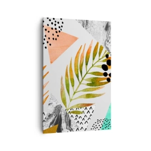 Canvastavla - Bild på duk - Dekoration med palmblad - 80x120 cm