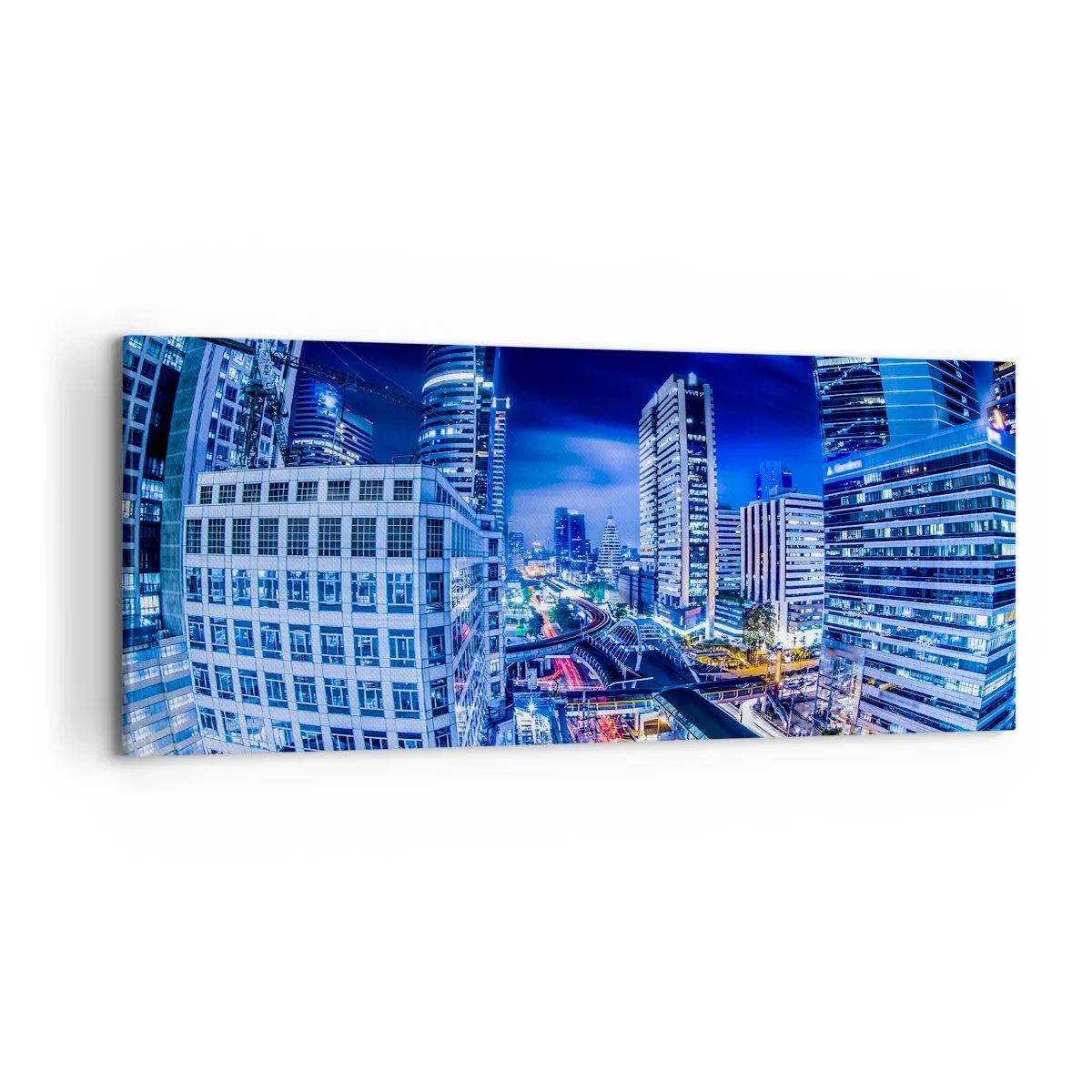 Canvastavla - Bild på duk - Stadens nattrytmer - 120x50 cm