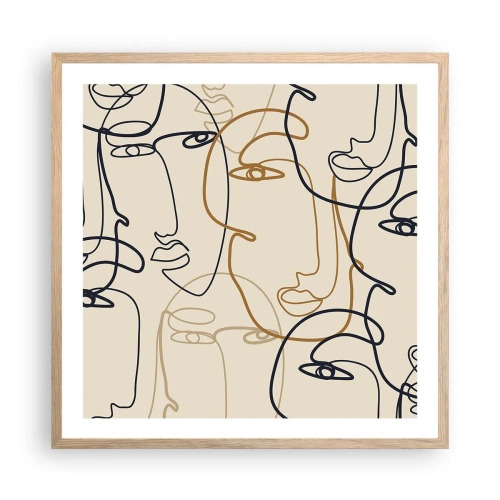 Affisch i ram av ljusek - Mångfaldigad porträtt - 60x60 cm