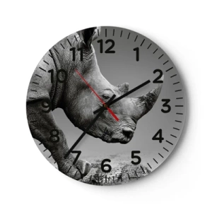 Väggklocka - Klocka på glas - Ostoppbar kraft - 30x30 cm