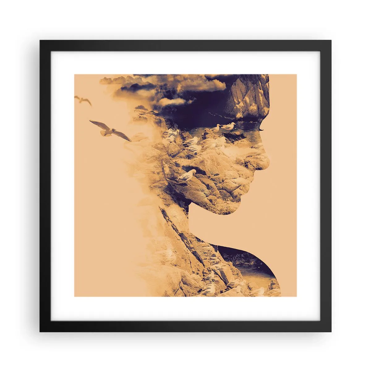 Affisch i svart ram - Skön av naturen - 40x40 cm