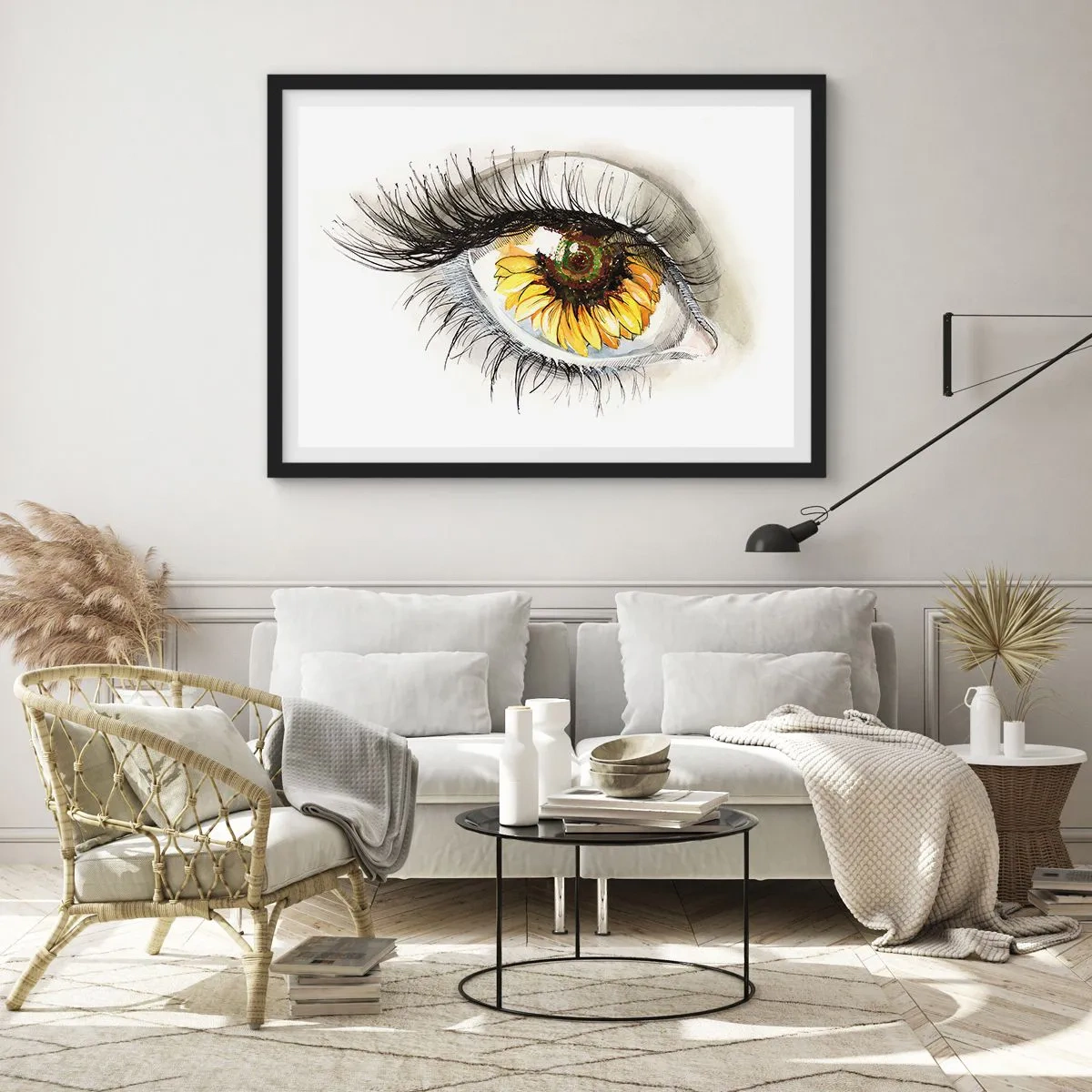 Affisch i svart ram - Blick het som sommar - 70x50 cm