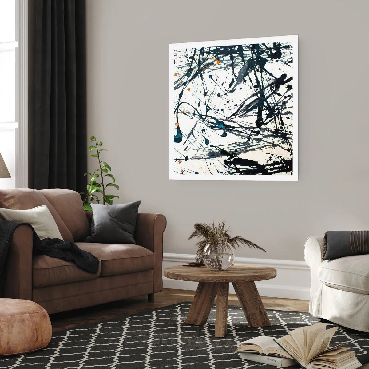 Affisch - Med eller utan någon mening? - 50x50 cm