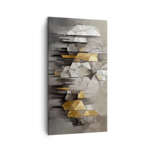 Canvastavla - Bild på duk - Komposition av is och ljus - 45x80 cm
