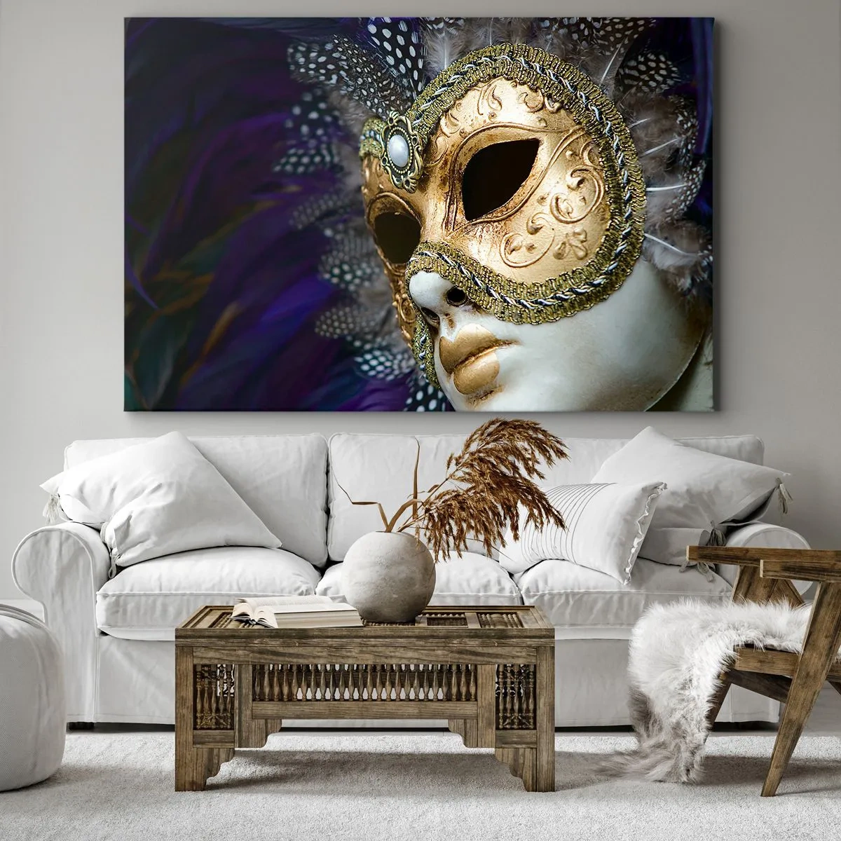 Canvastavla - Bild på duk - Venedigporträtt i guld - 120x80 cm