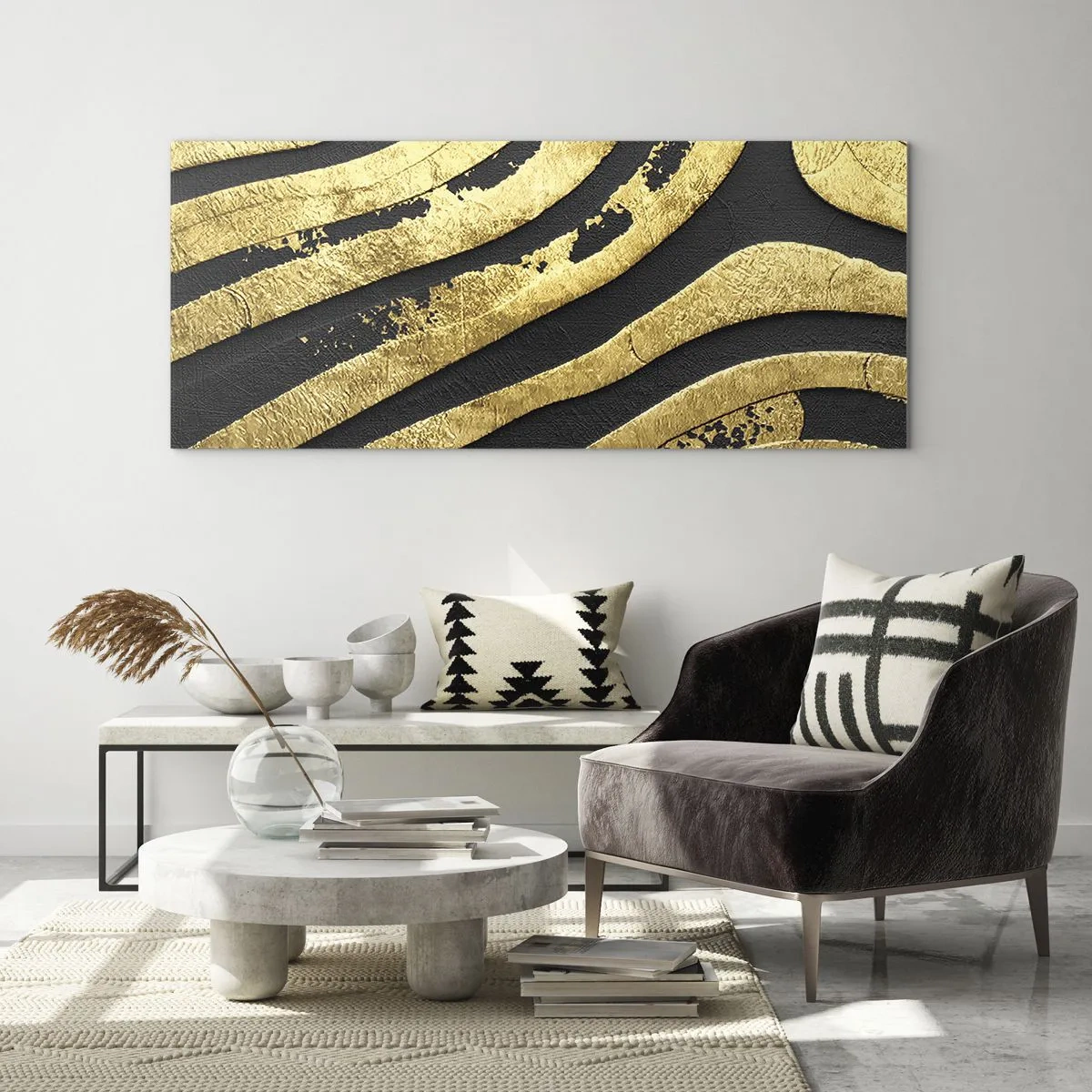 Glastavla - Bild på glas - Allt flyter - 100x40 cm