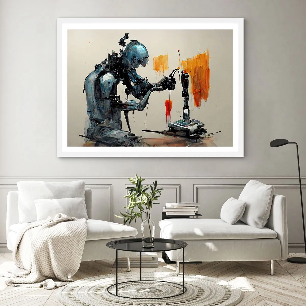 Affisch i vit ram - Kommer i morgon... - 100x70 cm