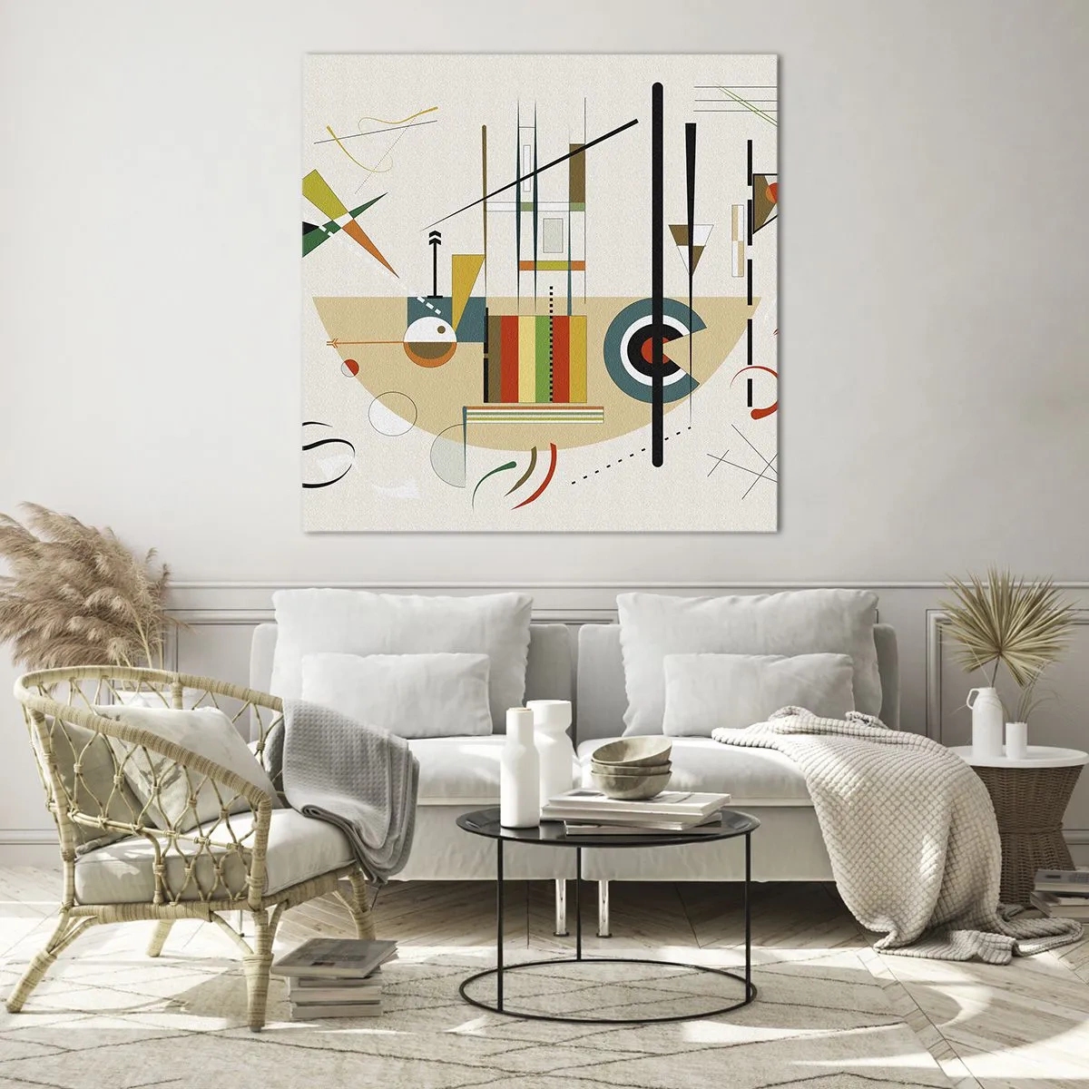 Glastavla - Bild på glas - Så världen skrattar - 70x70 cm