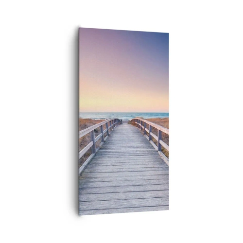 Canvastavla - Bild på duk - Kvällssken i Östersjön - 65x120 cm