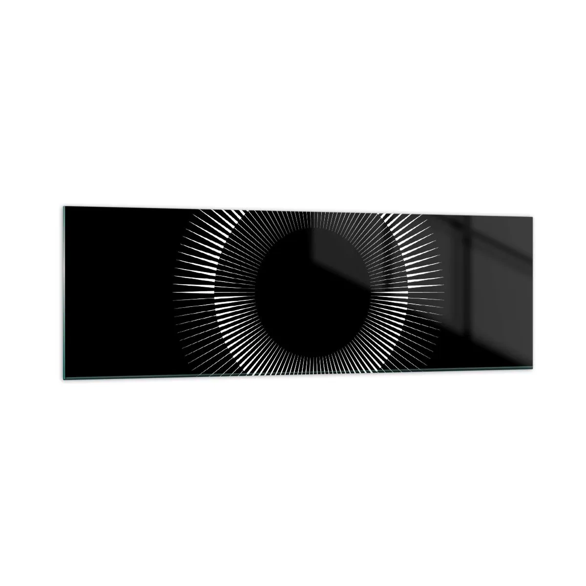 Glastavla - Bild på glas - Svart sol - 160x50 cm
