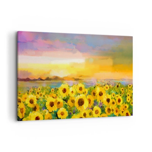 Canvastavla - Bild på duk - Själva solen gick ner på jorden - 120x80 cm