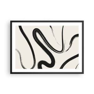 Affisch i svart ram - Svart och vit elegans - 70x50 cm