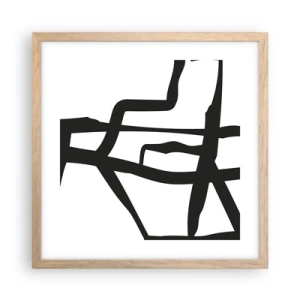 Affisch i ram av ljusek - Svartvit konstruktion - 40x40 cm