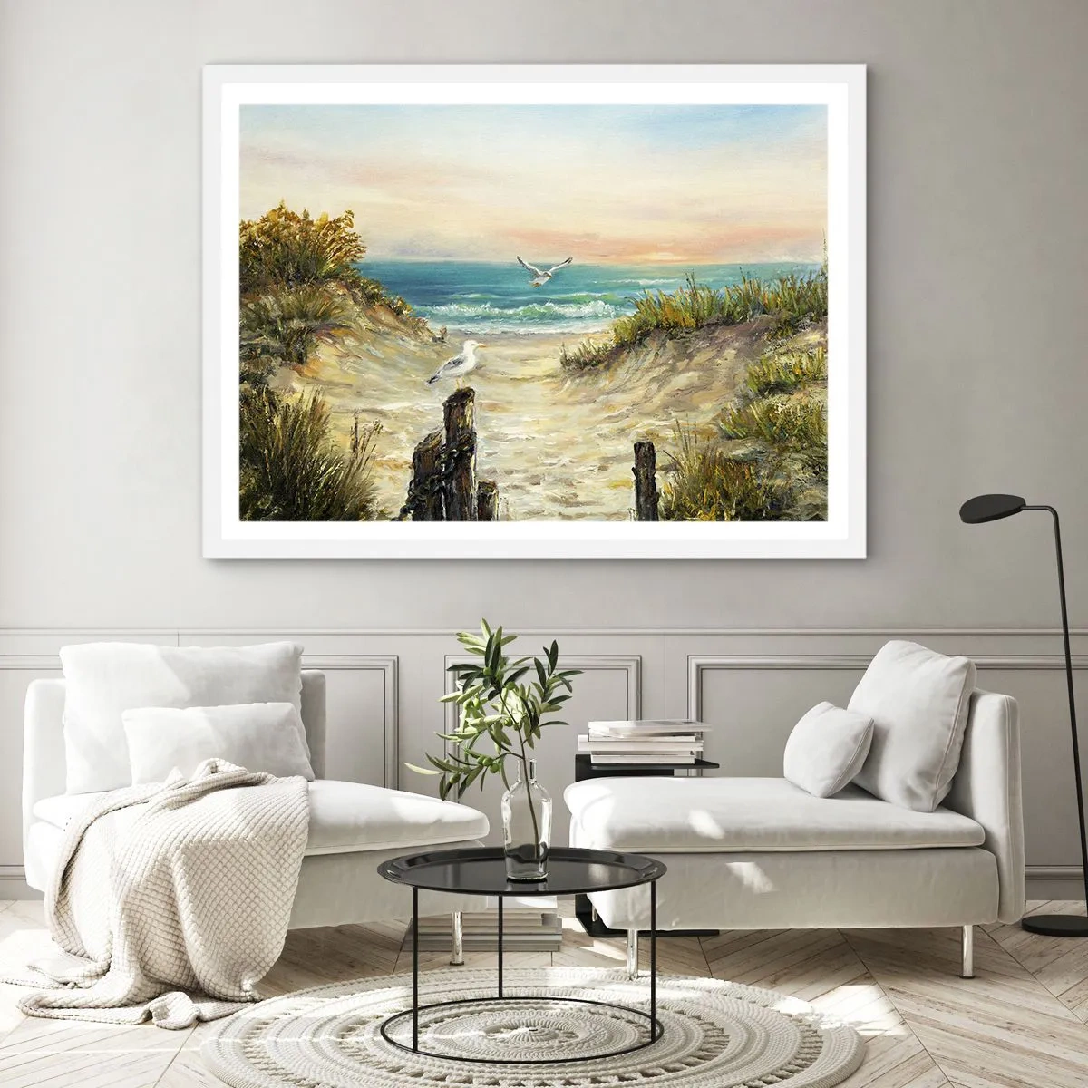 Affisch i vit ram - Vindstilla - 50x40 cm