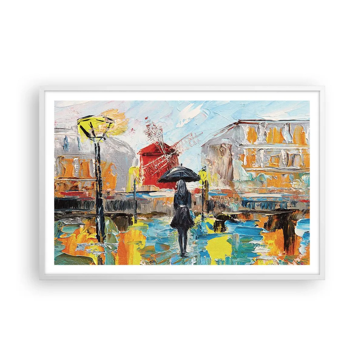 Affisch i vit ram - Parislegender - 91x61 cm