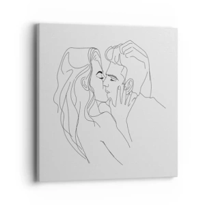 Canvastavla - Bild på duk - Med samma streck - 40x40 cm