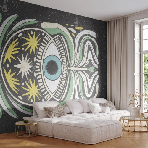 Fototapet Premium Sand - Stamritualer - Boho, Öga, Pastell - 450x315 cm