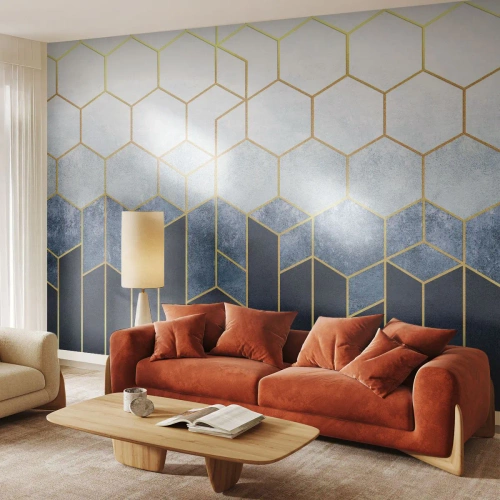 Fototapet Premium Canvas - Komposition i synkoprytm - Abstraktion, Bit, Sexhörning - 500x350 cm