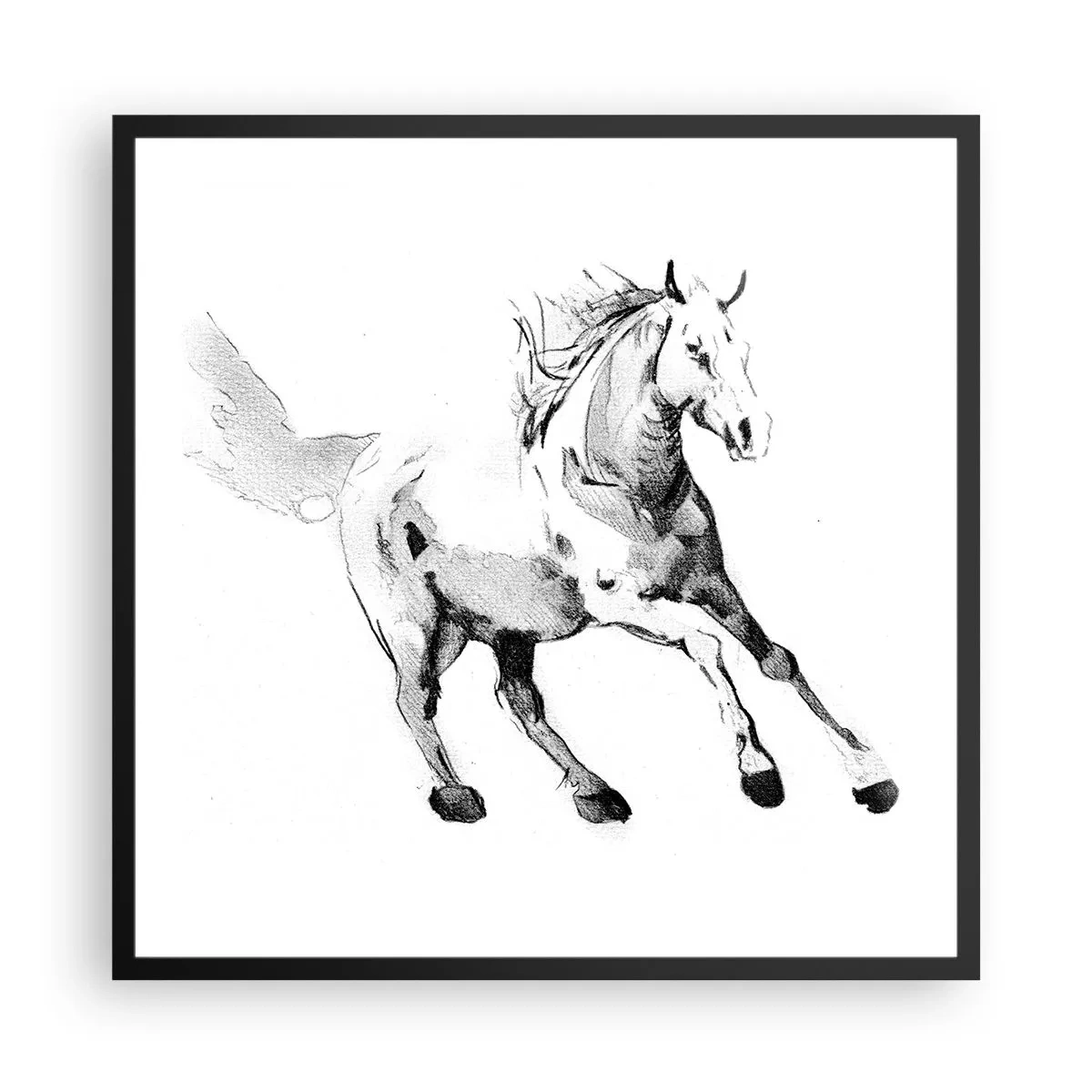 Affisch i svart ram - Obändig själ - 60x60 cm