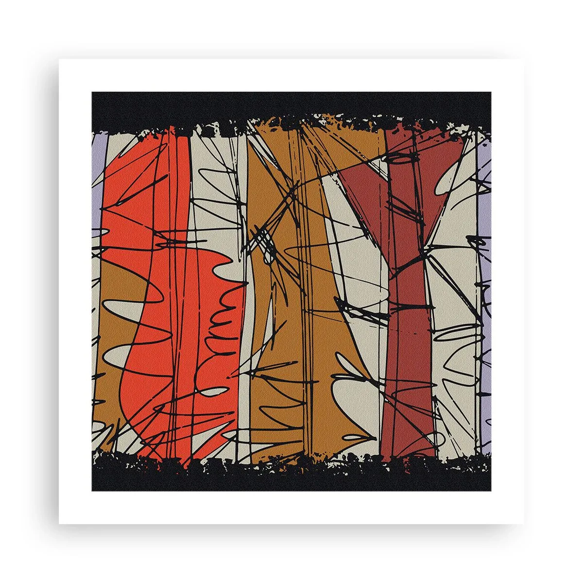 Affisch - Spontan komposition - 50x50 cm