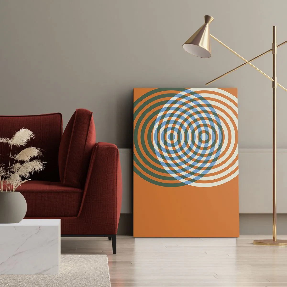 Canvastavla - Bild på duk - Abstrakt cirkulär variation - 50x70 cm