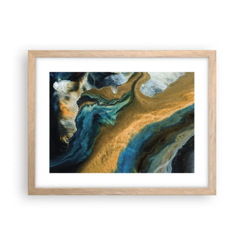 Affisch i ram av ljusek - Blå – gul – ömsesidiga influenser - 40x30 cm
