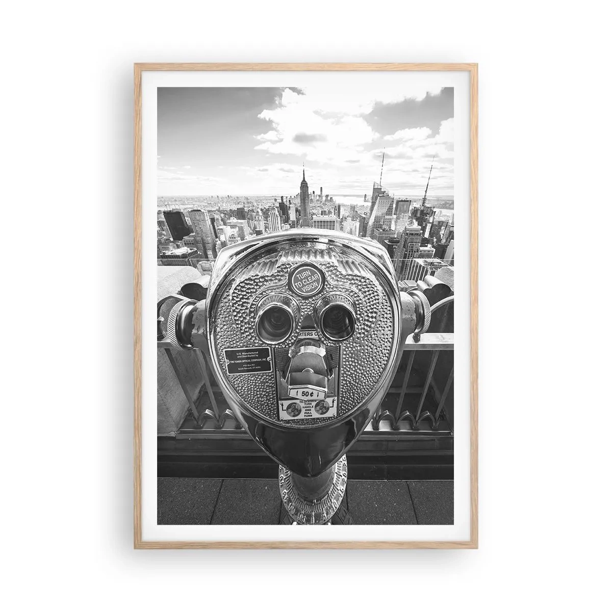 Affisch i ram av ljusek - Stad över städerna - 70x100 cm