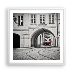 Affisch i vit ram - Genom stadens labyrint - 50x50 cm