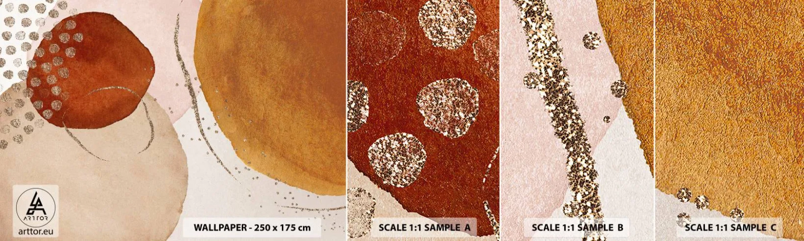 Fototapet Prov Standard Eco - Rundhet och rörelse - Abstraktion, Bit, Modernt mönster - 100x30 cm