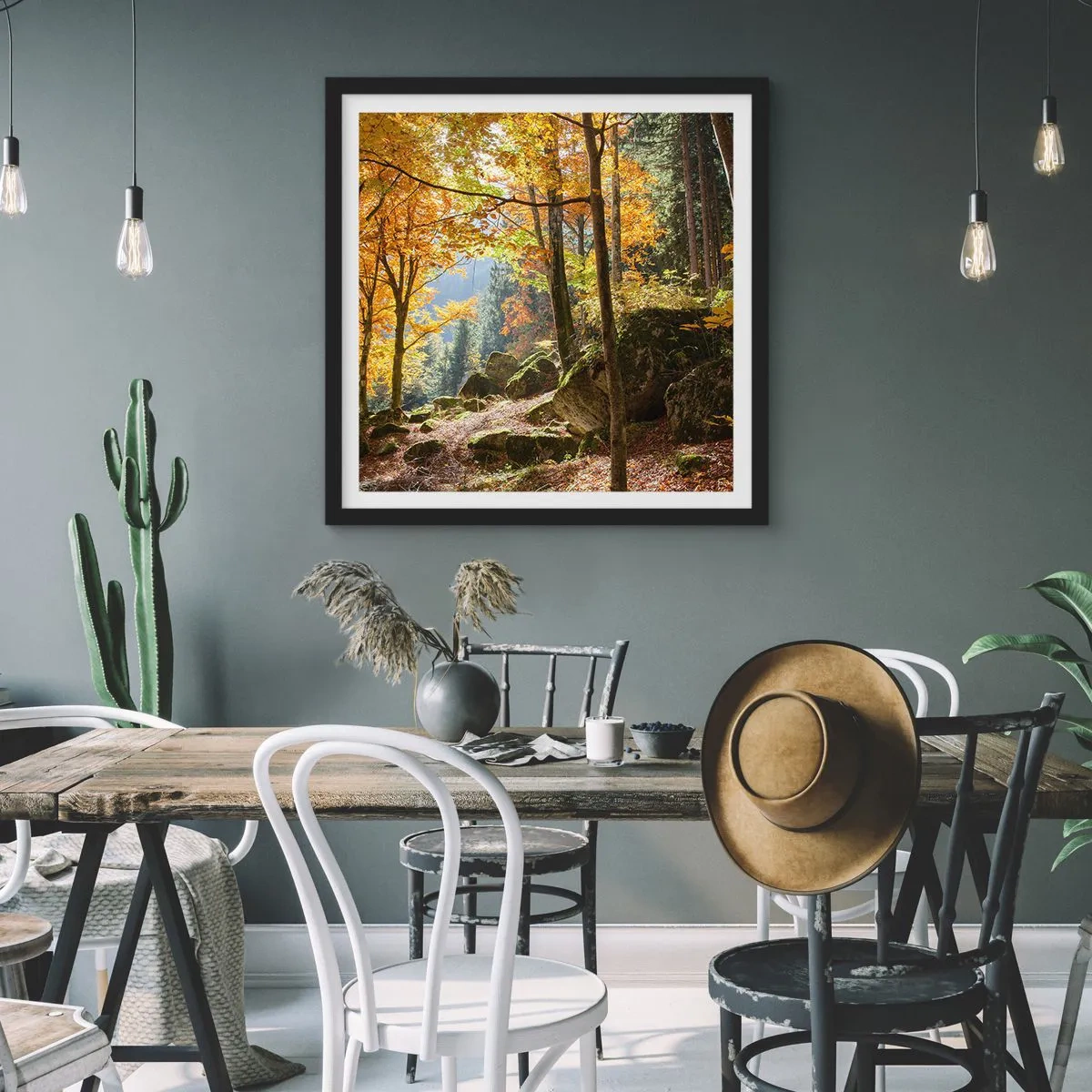 Affisch i svart ram - Dags att vila - 40x40 cm