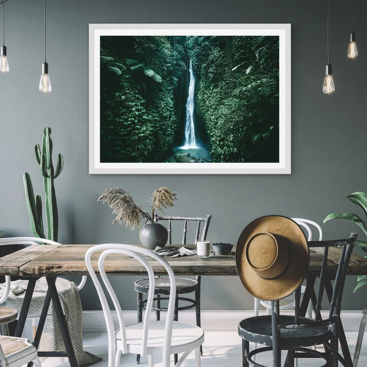 Affisch i vit ram - Tropisk spa - 40x30 cm