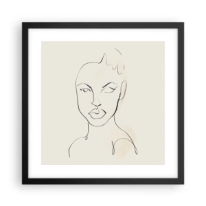 Affisch i svart ram - Sensualitetens kontur - 40x40 cm