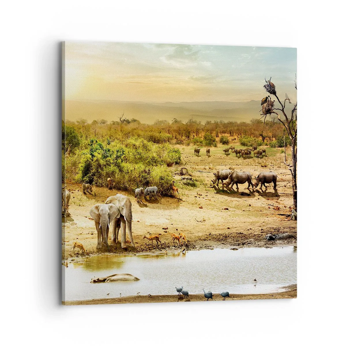 Canvastavla - Bild på duk - "Det mynnade en flod från Eden…" - 70x70 cm