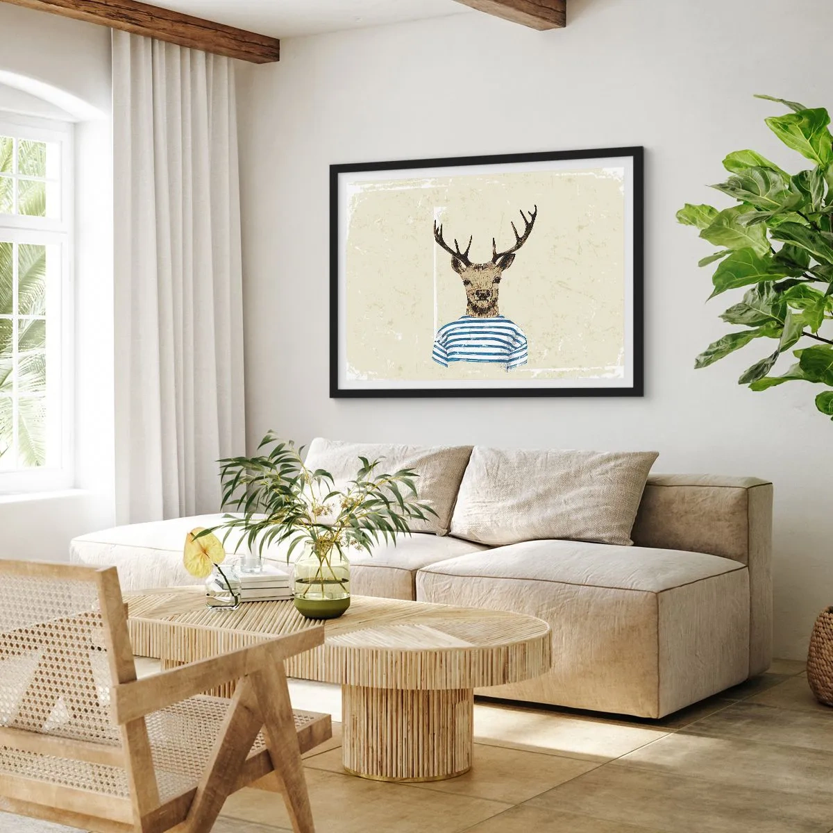 Affisch i svart ram - Ty jag gillar randiga tröjor! - 50x40 cm