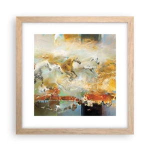Affisch i ram av ljusek - Galopp genom ljuset - 30x30 cm