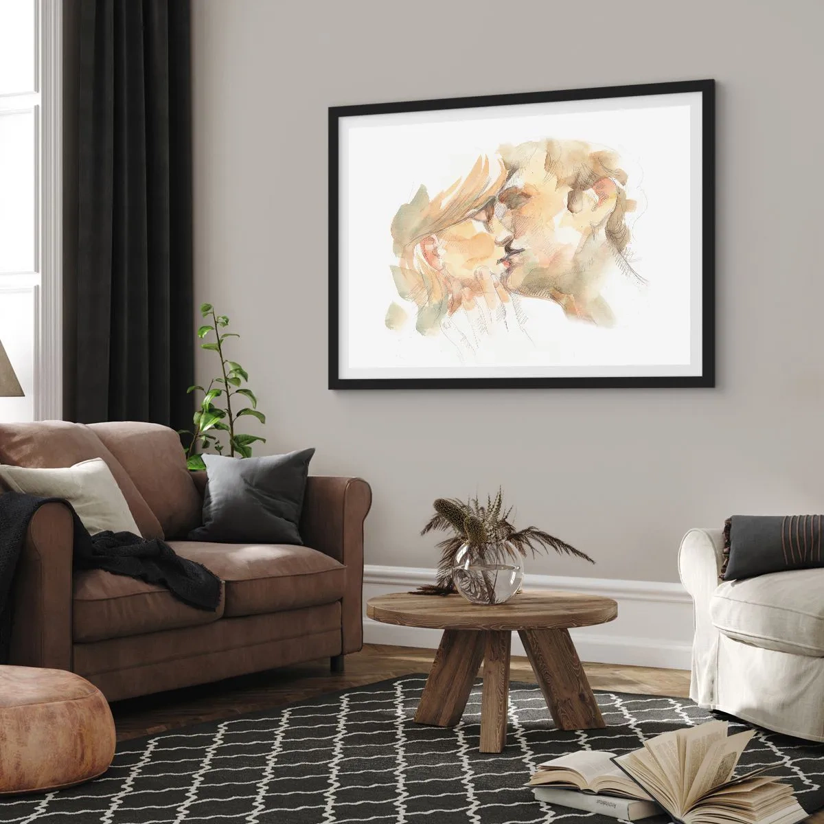Affisch i svart ram - Upphittad hälft? - 91x61 cm
