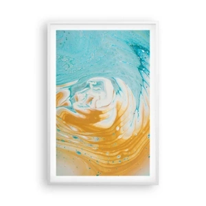 Affisch i vit ram - Pastellfärgad virvel - 61x91 cm