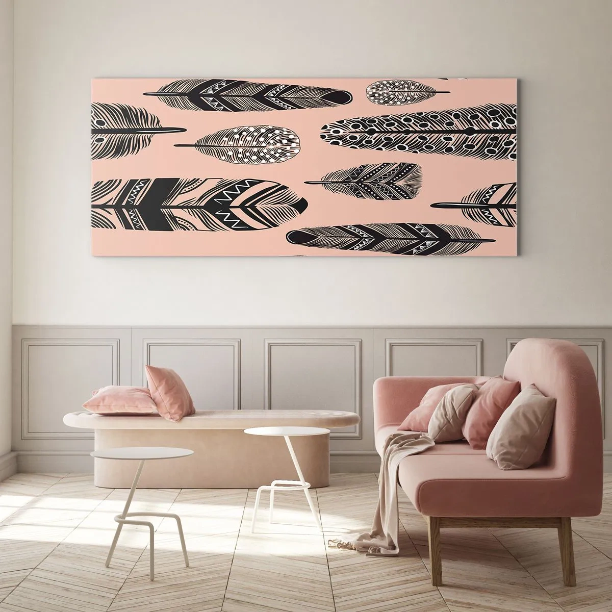 Glastavla - Bild på glas - Indiansk middag - 100x40 cm