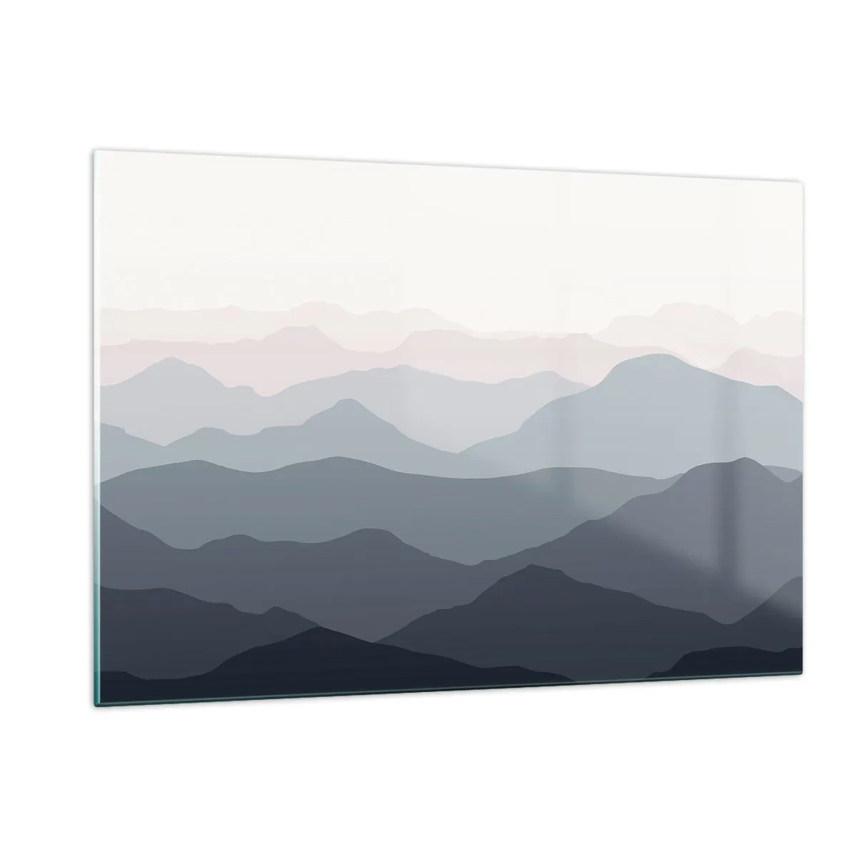 Glastavla - Bild på glas - Fjällens vågor - 120x80 cm