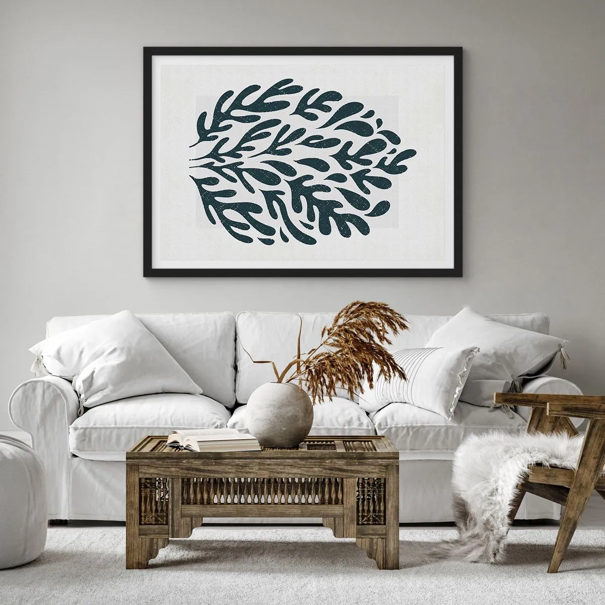 Affisch i svart ram - Naturens former - 70x50 cm