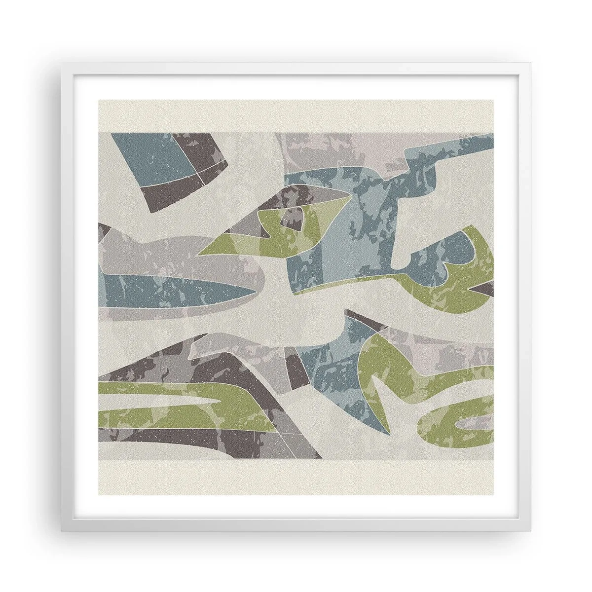 Affisch i vit ram - Komposition bakom glas - 60x60 cm