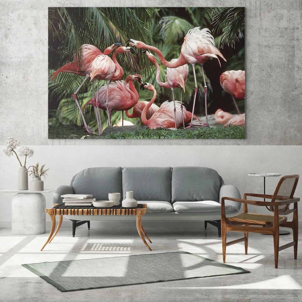 Glastavla - Bild på glas - Eftermiddags skvaller - 160x50 cm