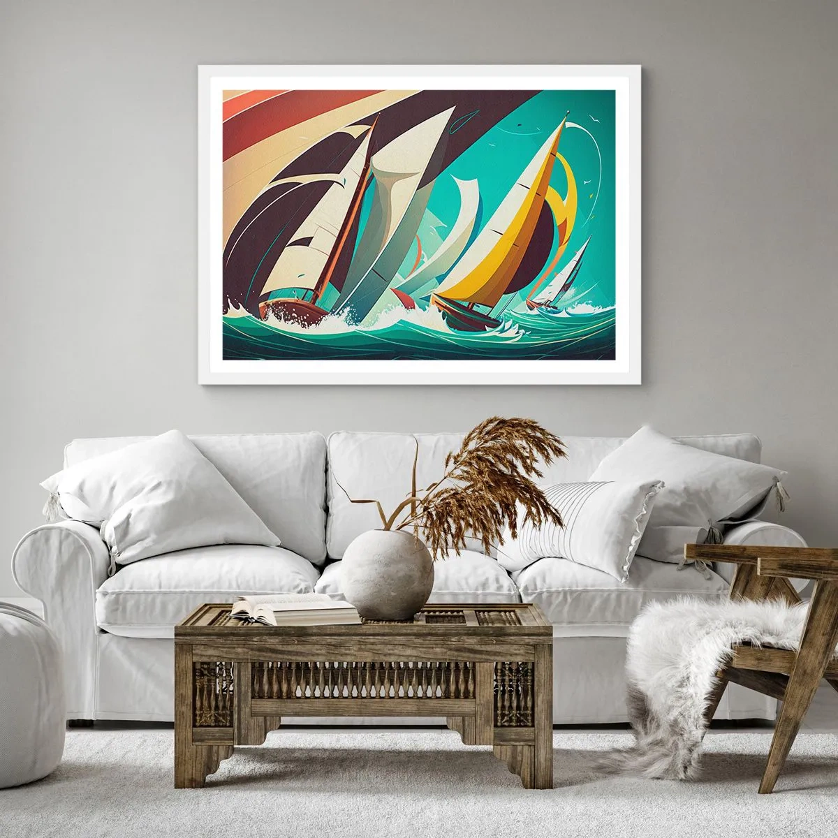 Affisch i vit ram - Icke rädda för elementen - 60x60 cm