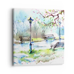 Canvastavla - Bild på duk - Parktystnadens charm - 30x30 cm