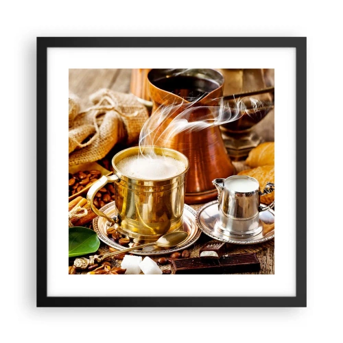 Affisch i svart ram - Ha en trevlig dag! - 40x40 cm