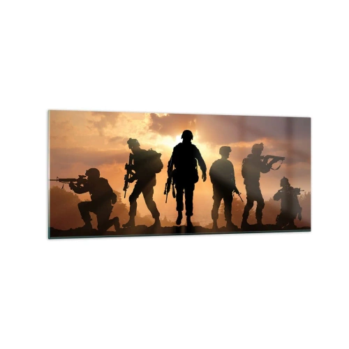 Glastavla - Bild på glas - Brothers in arms - 120x50 cm